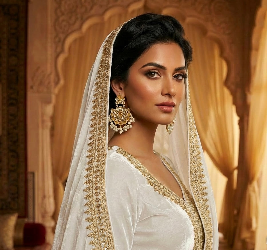 Kundan Earrings Champagne