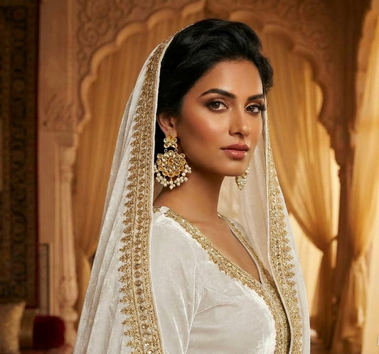Kundan Earrings Champagne