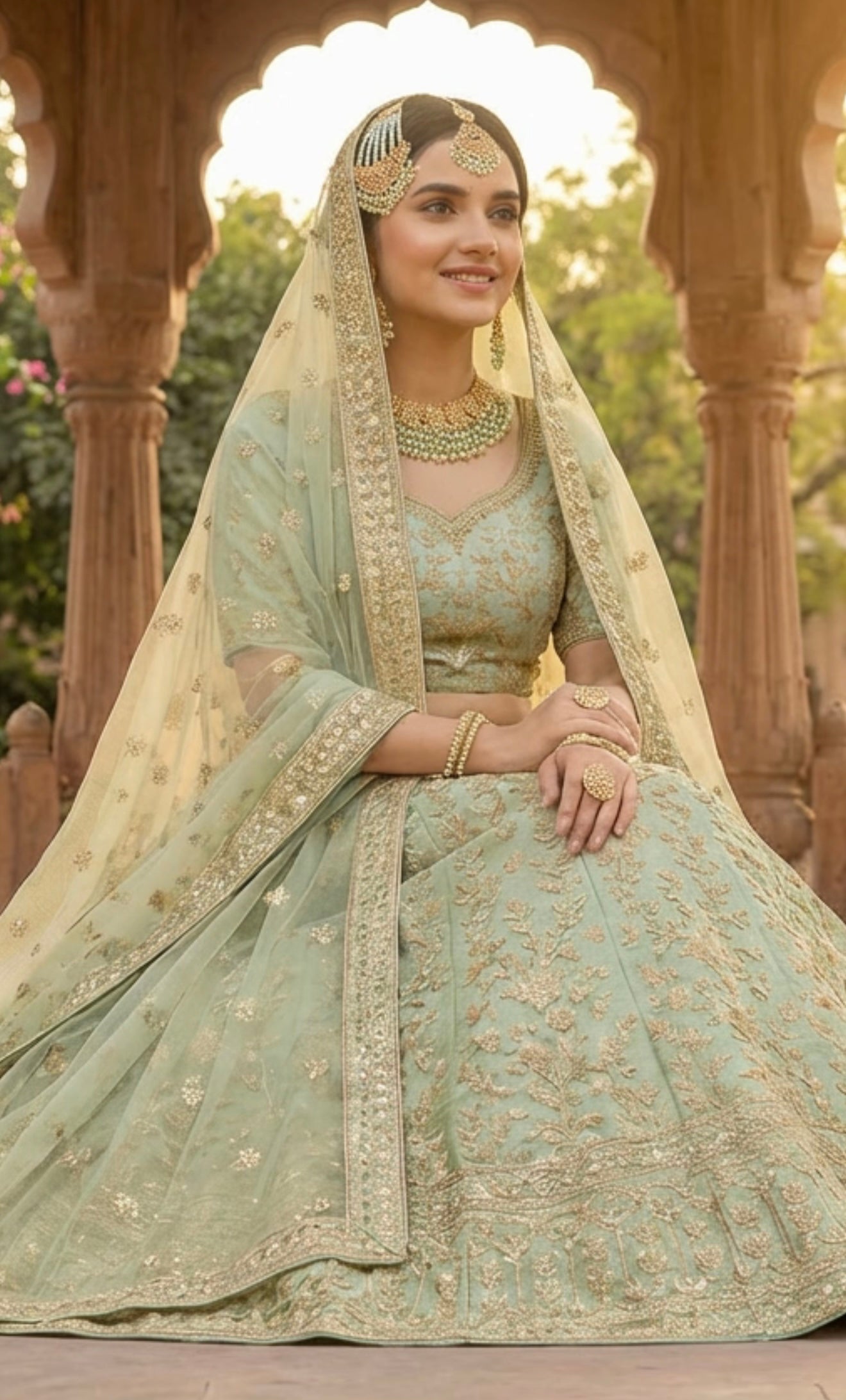 Mint & Gold Bridal Set 4 Piece