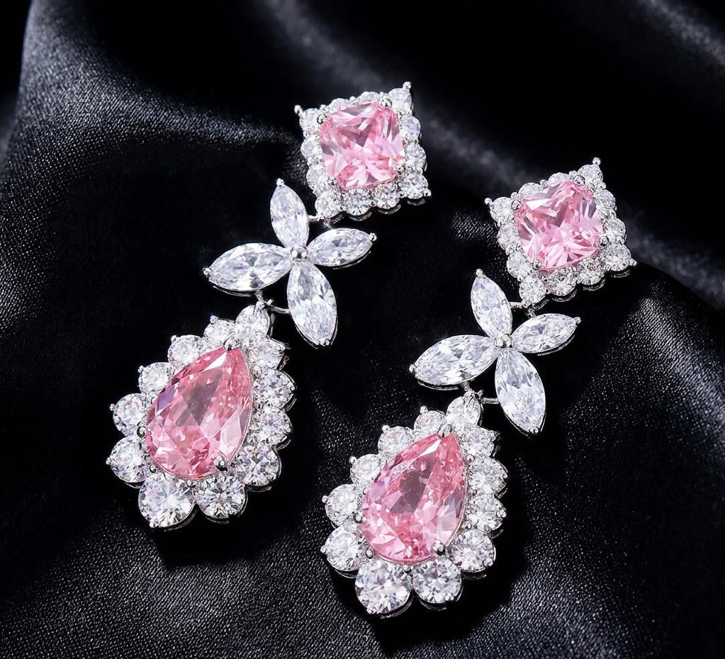 Pink Zircon Earrings