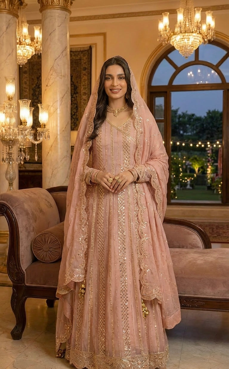 Angrakha Outfit Pink