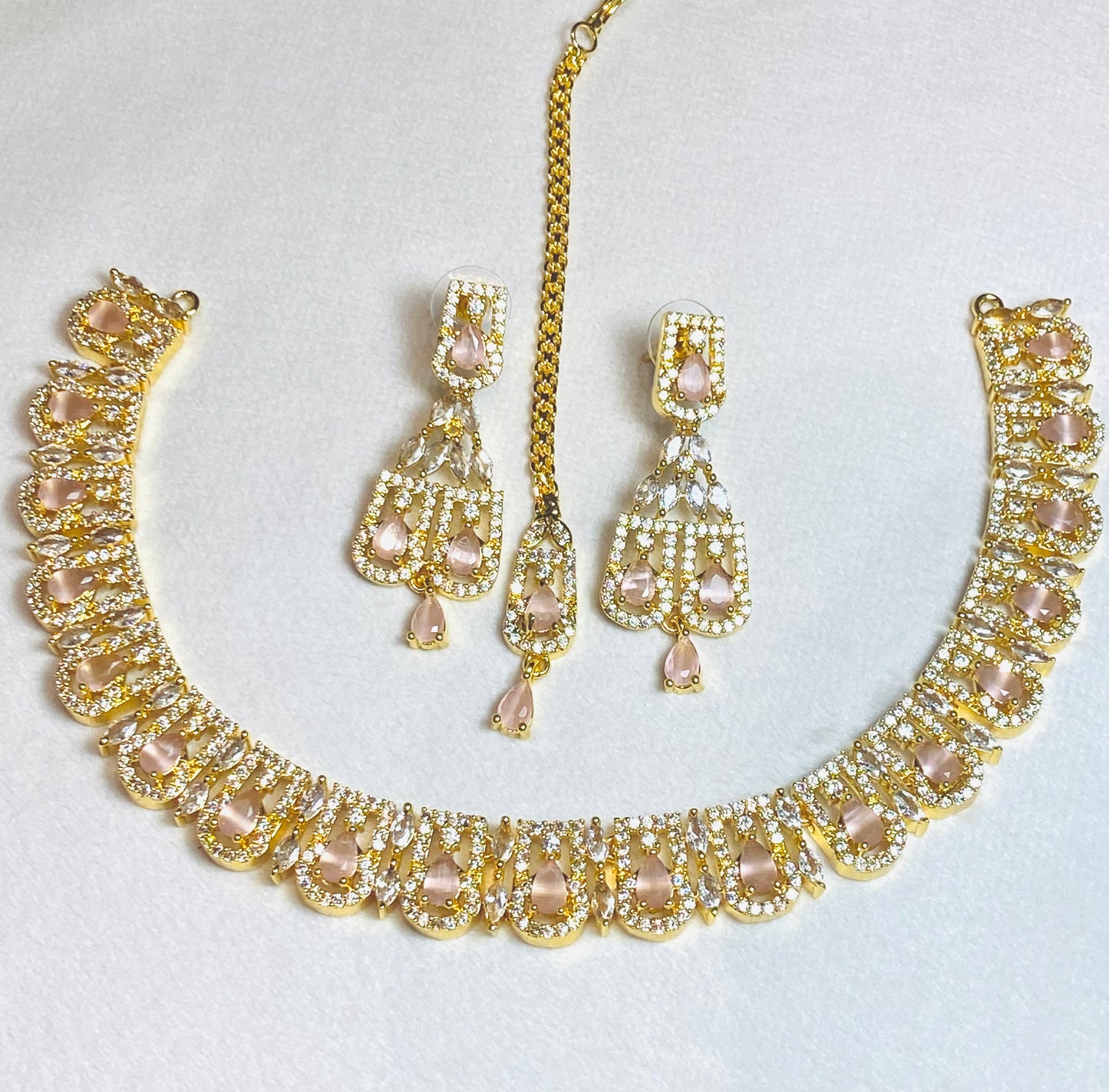 AD Petite Pear 3-Piece Set - Pink & Gold