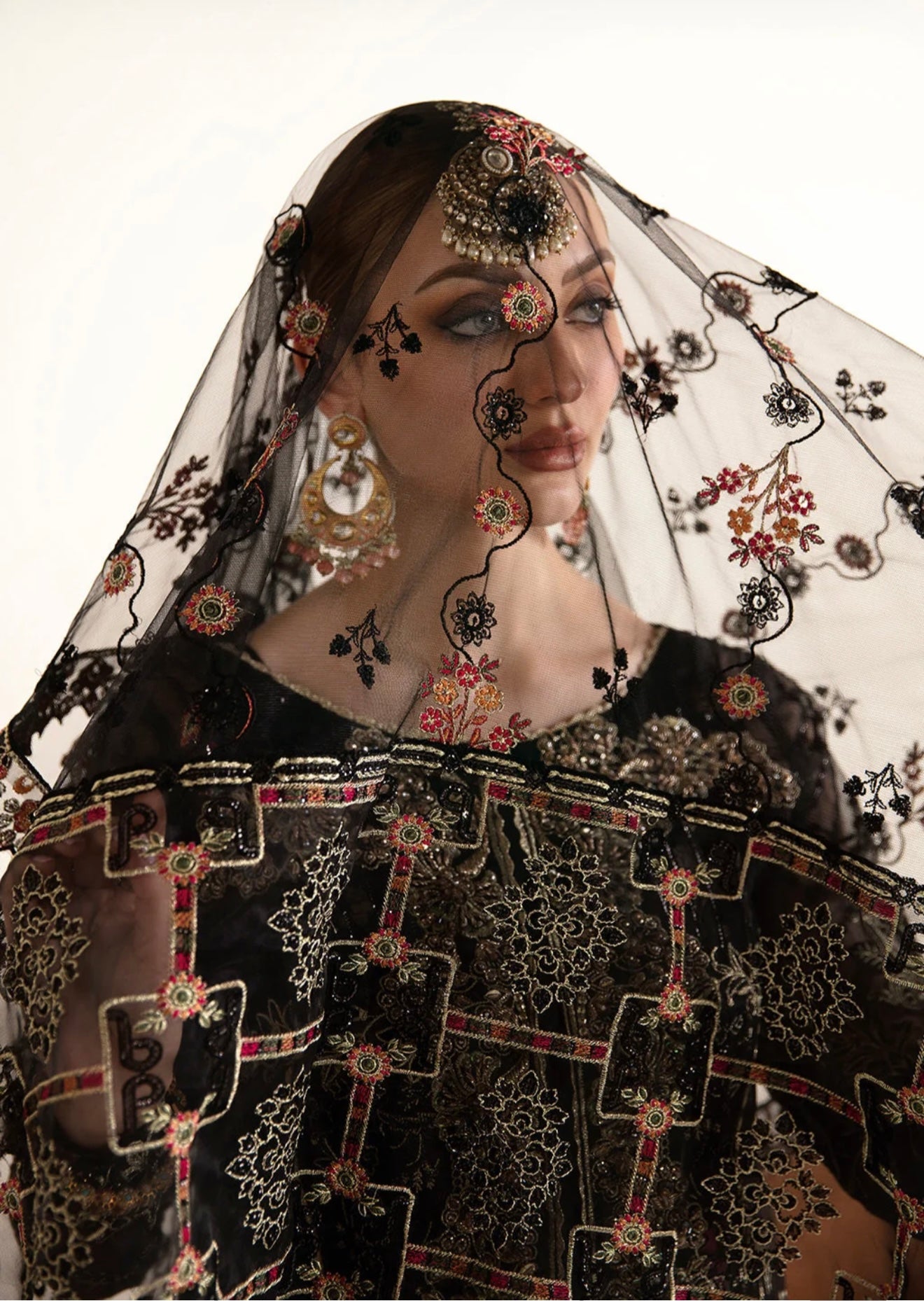 Ramsha Embroided 4 Piece Outfit Black