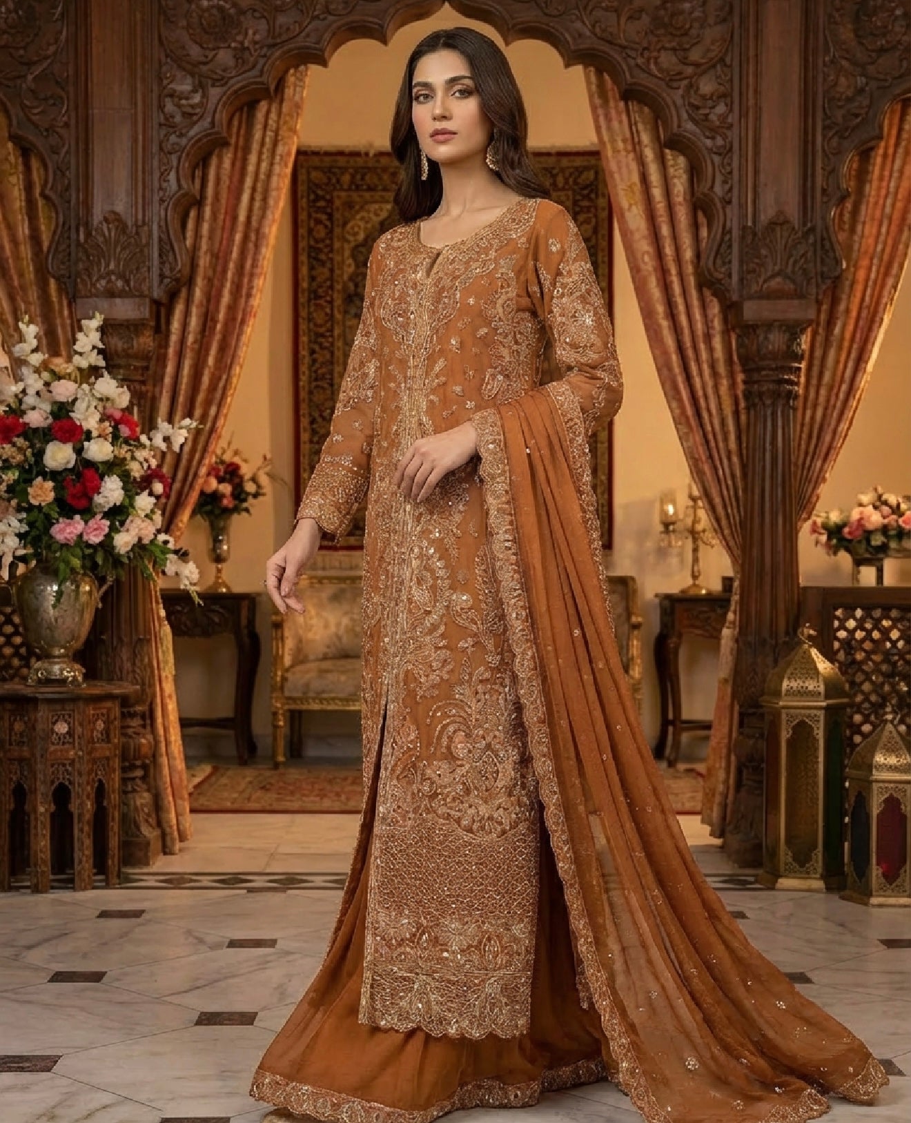 Caramel Sharara Outfit