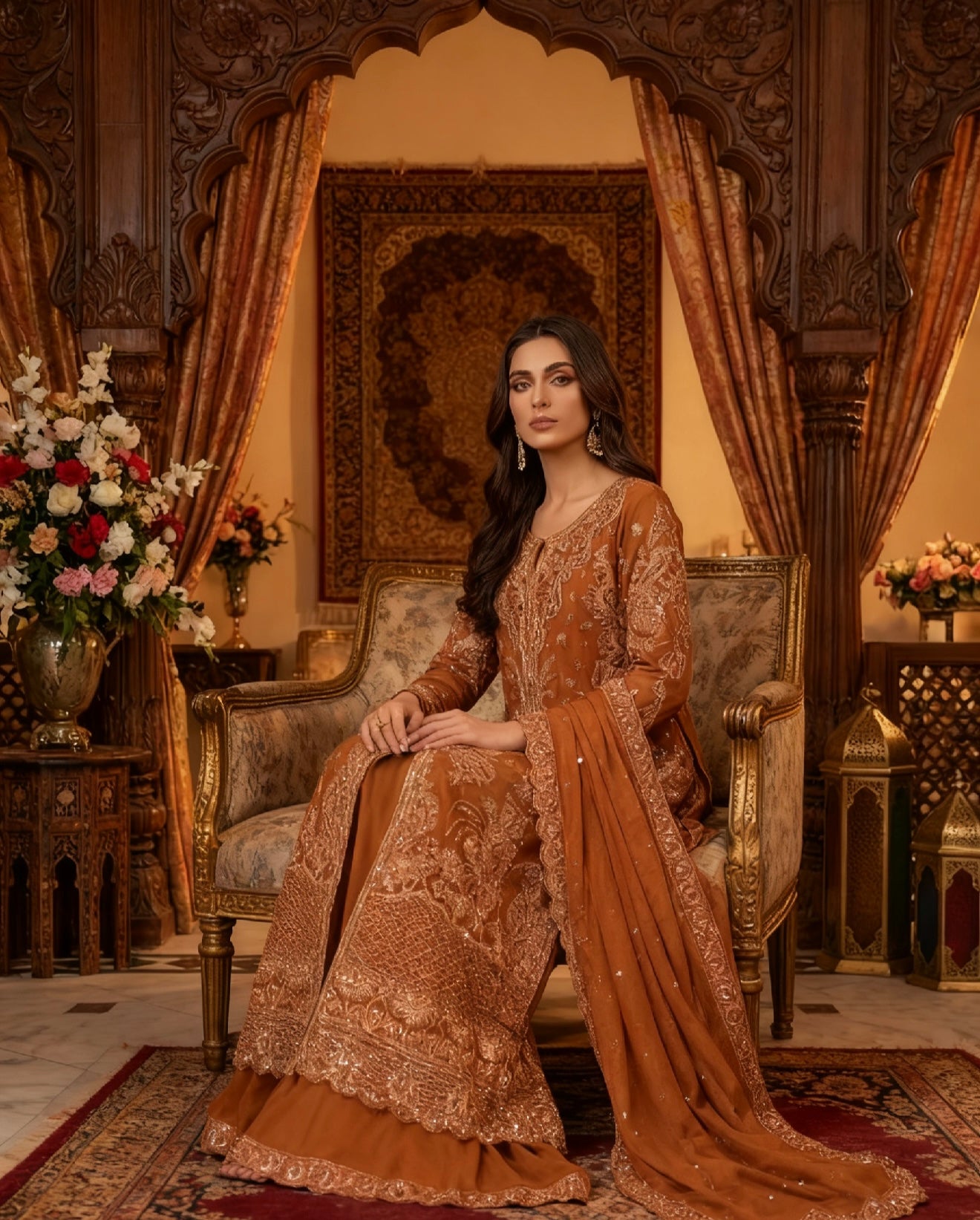Caramel Sharara Outfit