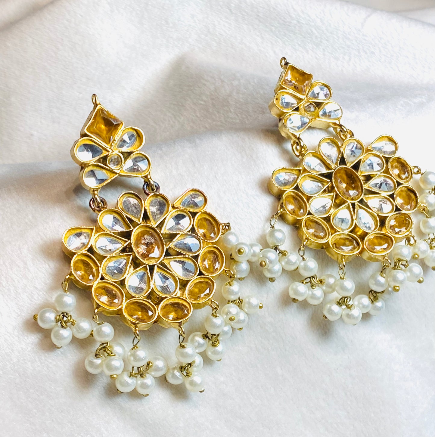Kundan Earrings Champagne