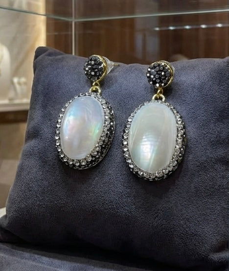 Baroque Pearl Earrings Black