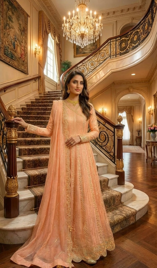 Angrakha Outfit Peach