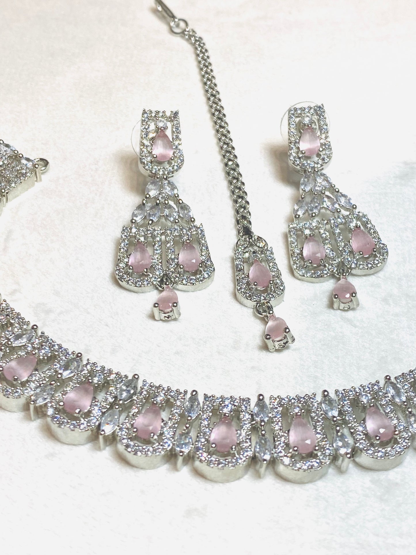 AD 3-Piece Petite Pear Set - Pink & Silver