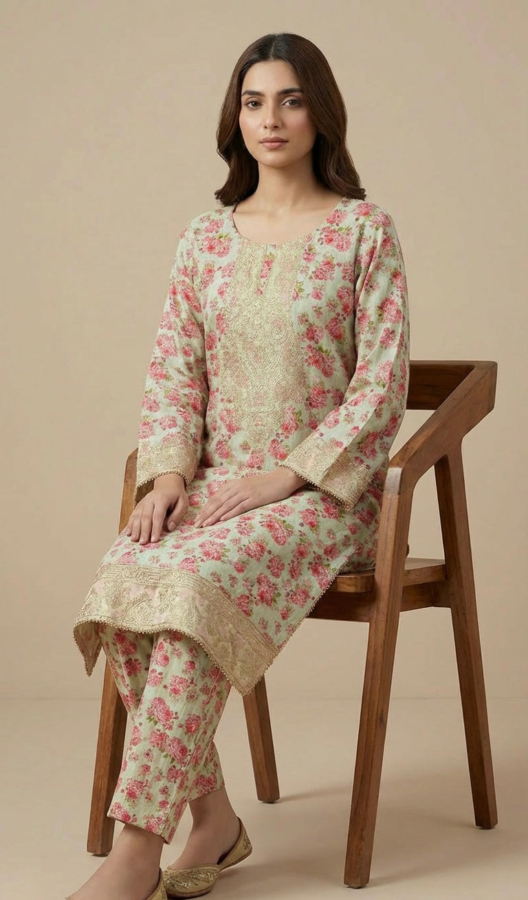 Uznau 3 Piece Floral Suit
