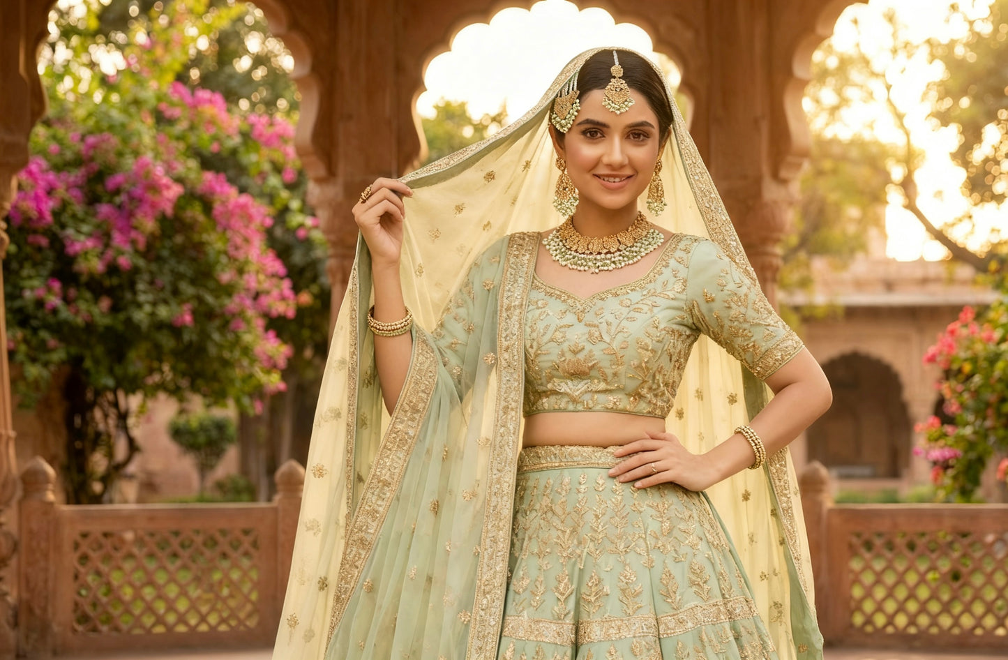 Mint & Gold Bridal Set 4 Piece