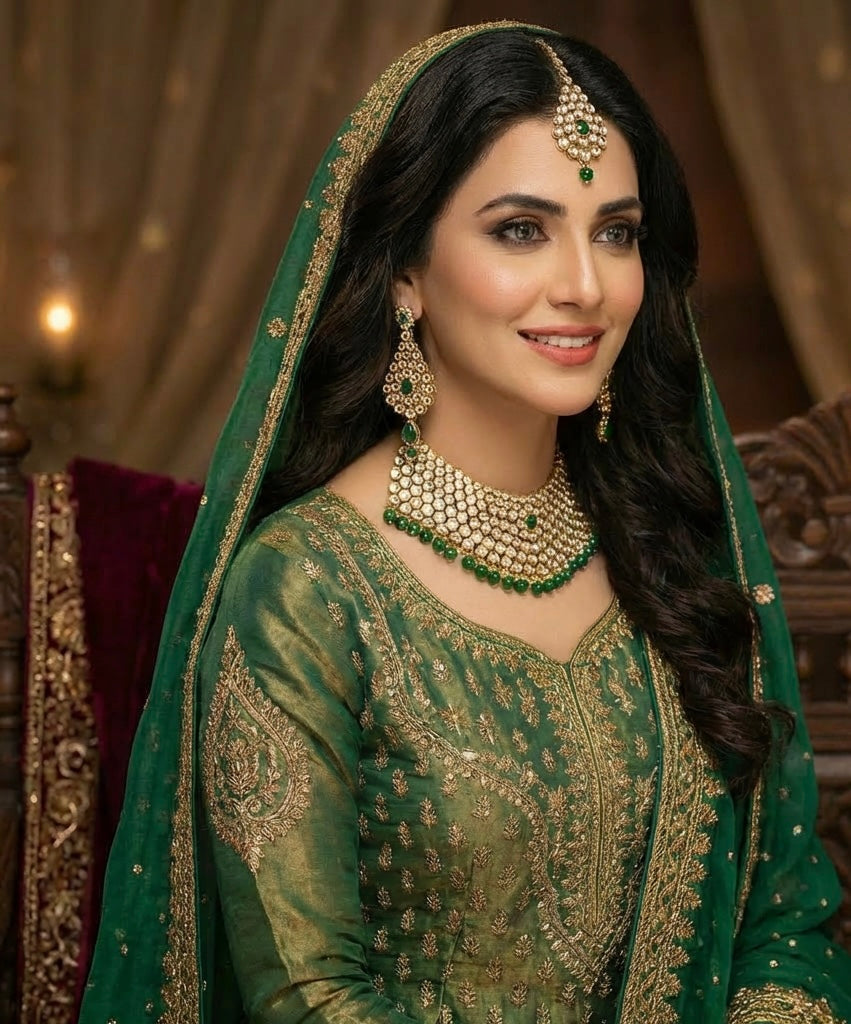Kundan 3 Piece Set Green