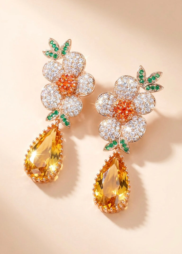 Zircon Daisy Earrings