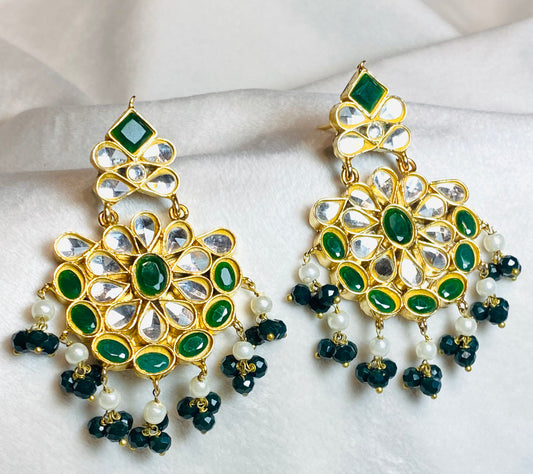 Kundan Earrings Green