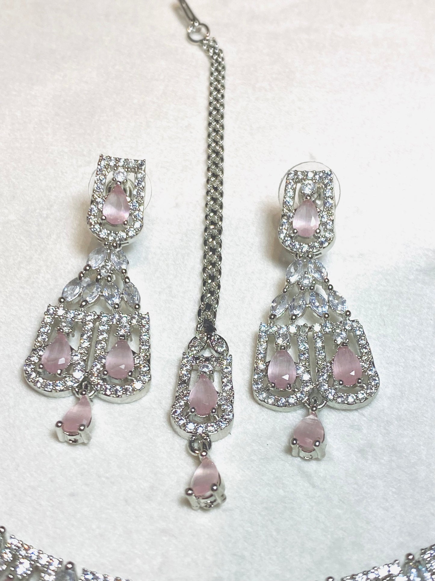 AD 3-Piece Petite Pear Set - Pink & Silver