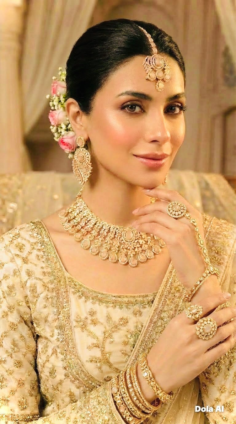 Malika 3 Piece Set Pink & Gold