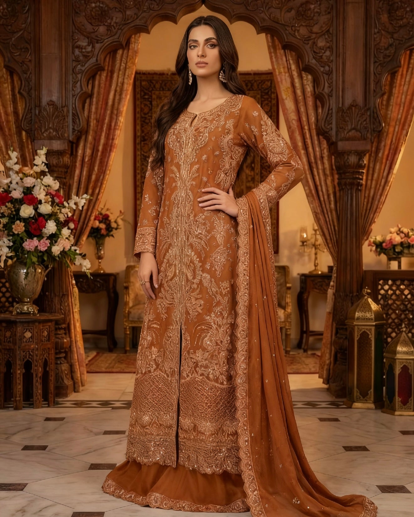 Caramel Sharara Outfit