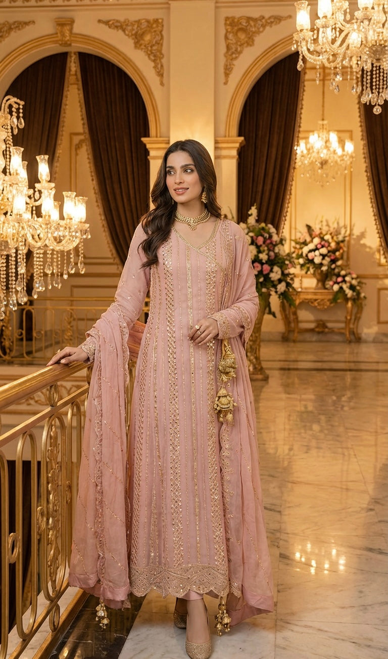 Angrakha Outfit Pink