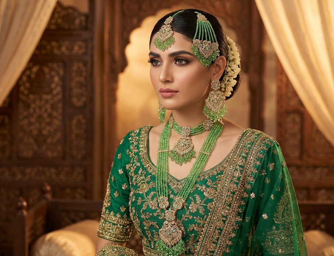 Double Necklace Set Green