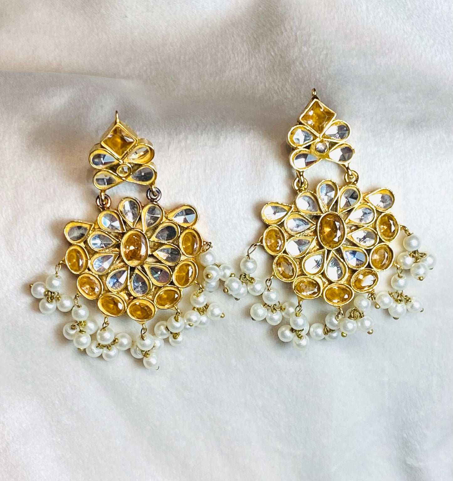 Kundan Earrings Champagne