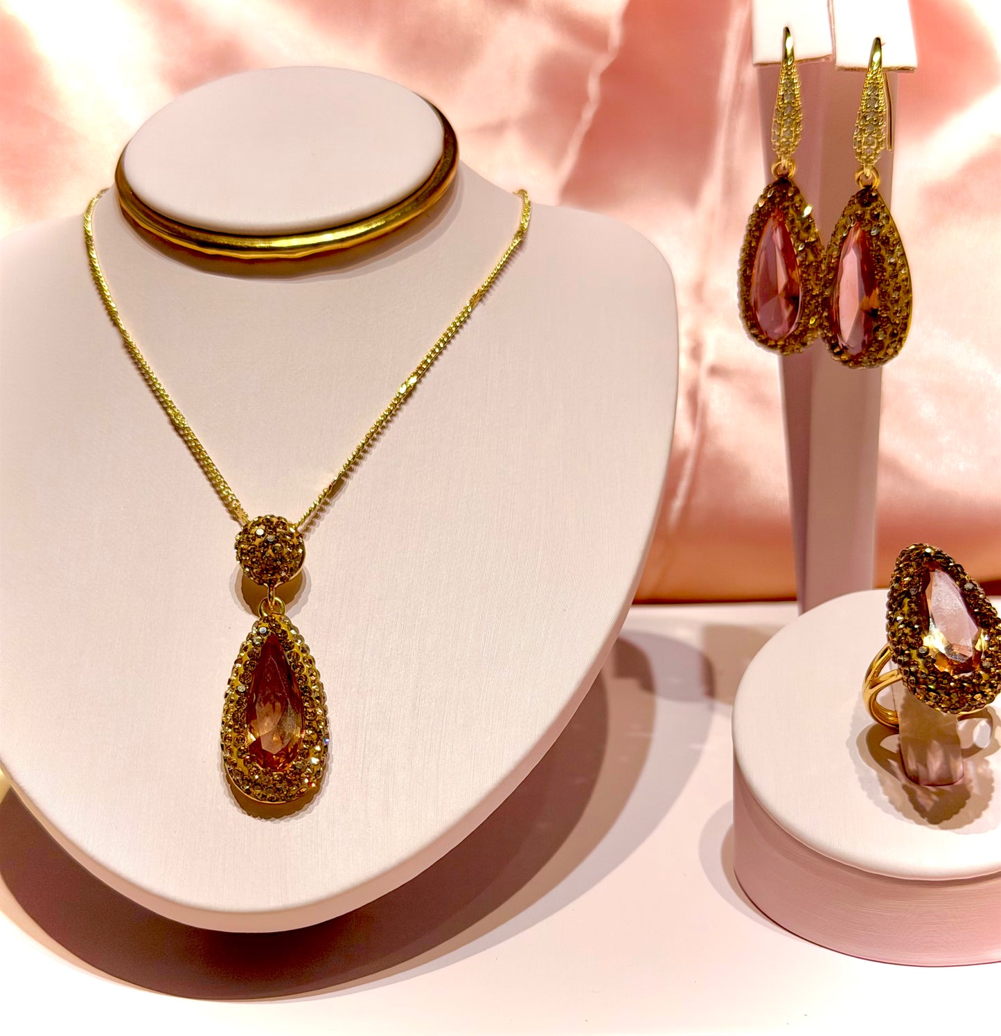 Cognac 3 piece Natural Stone Set