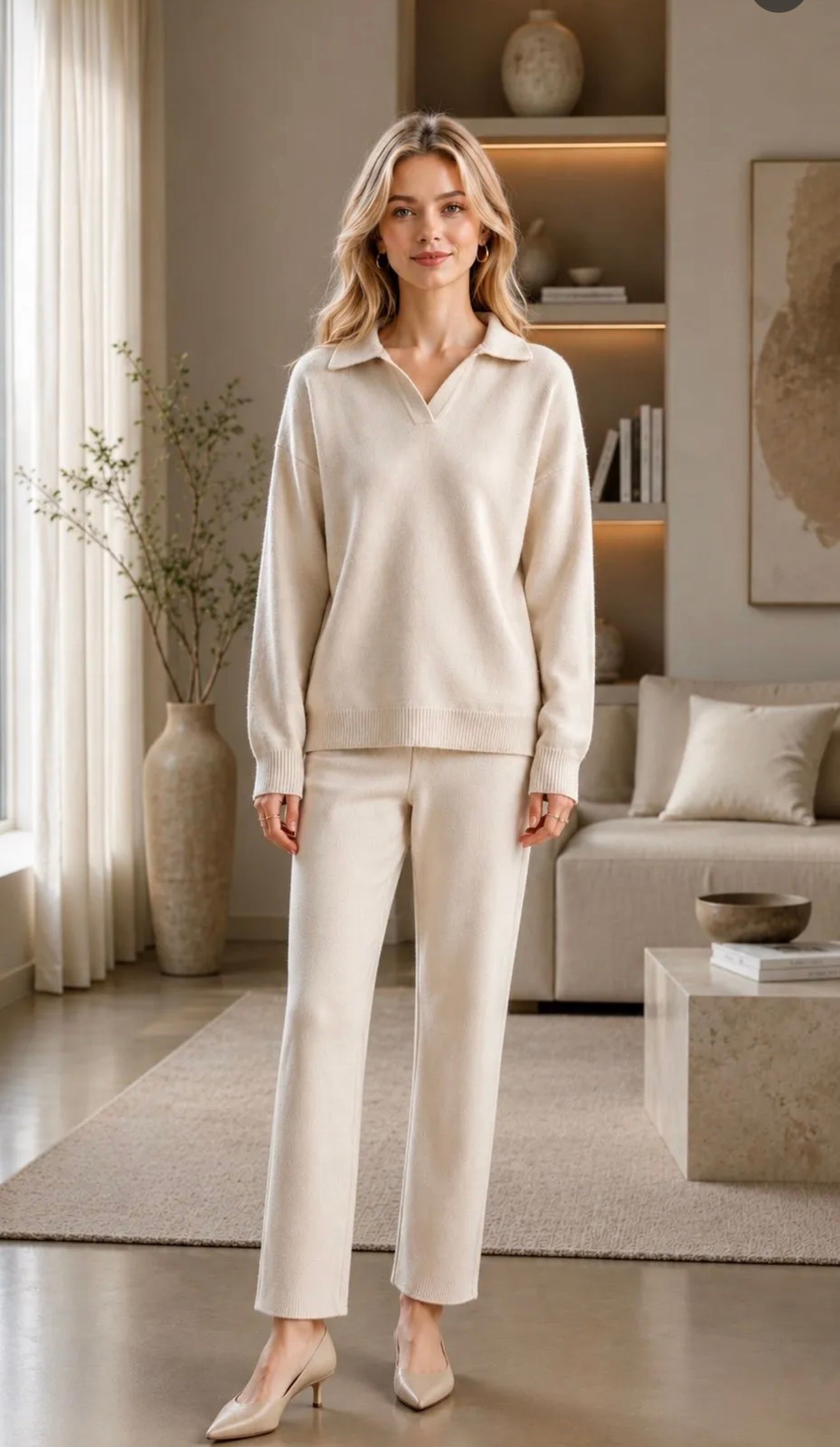 Cream Knit Co-Ord Set