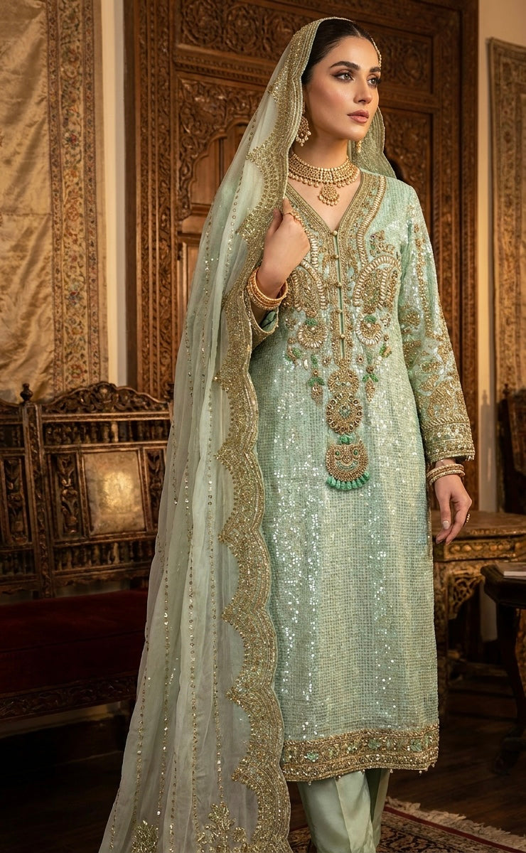 Mint Sequins Suit