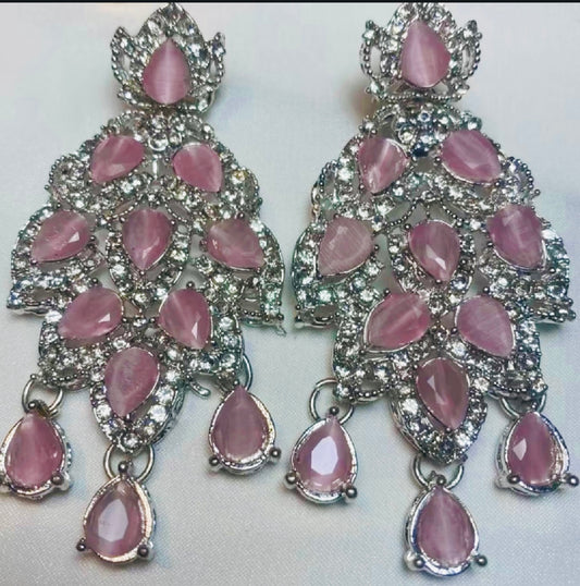 Nida Earrings In Silver Finish