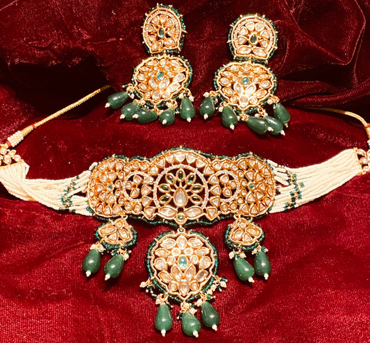 Gold Plated 2 Piece Kundan Set