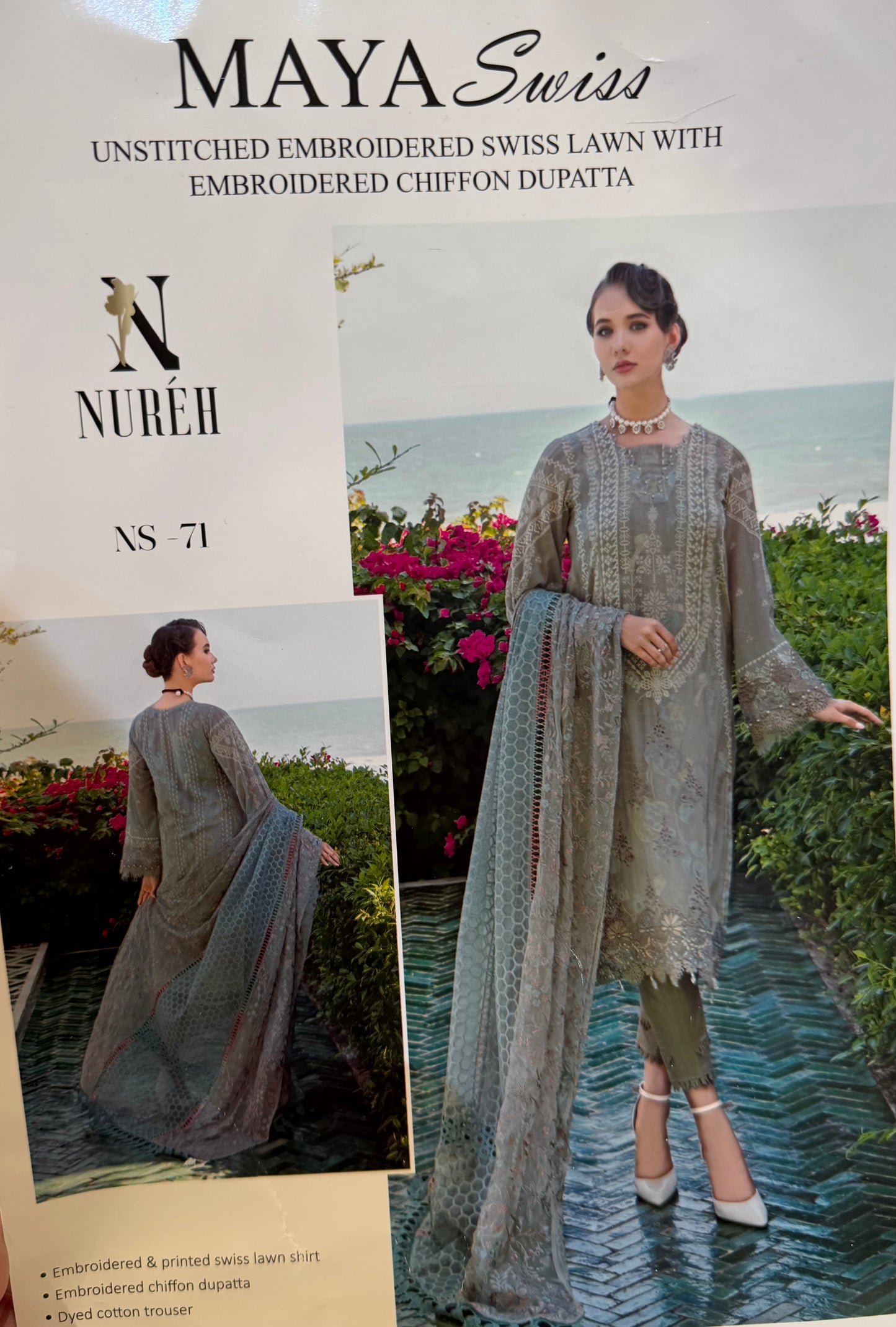 Nureh Swiss Lawn Unstitched