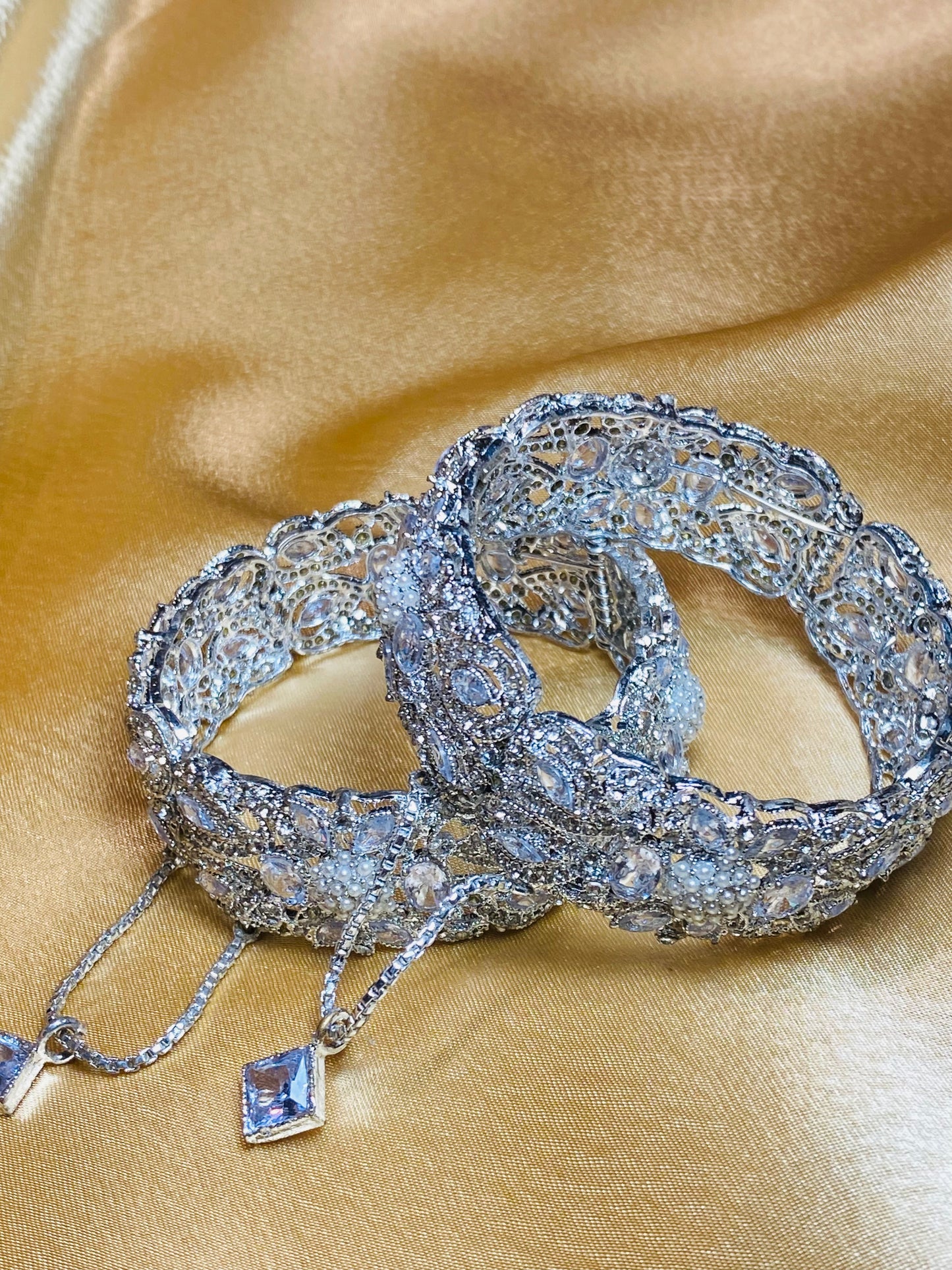 Silver Openable Bangle Set