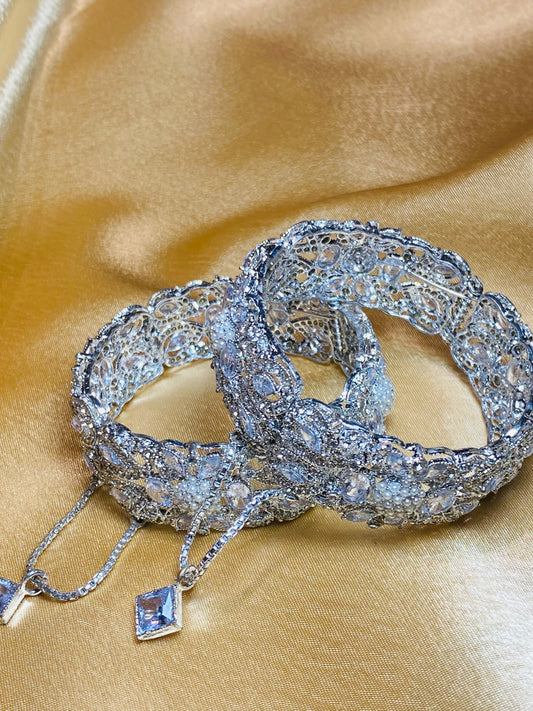 Silver Openable Bangle Set