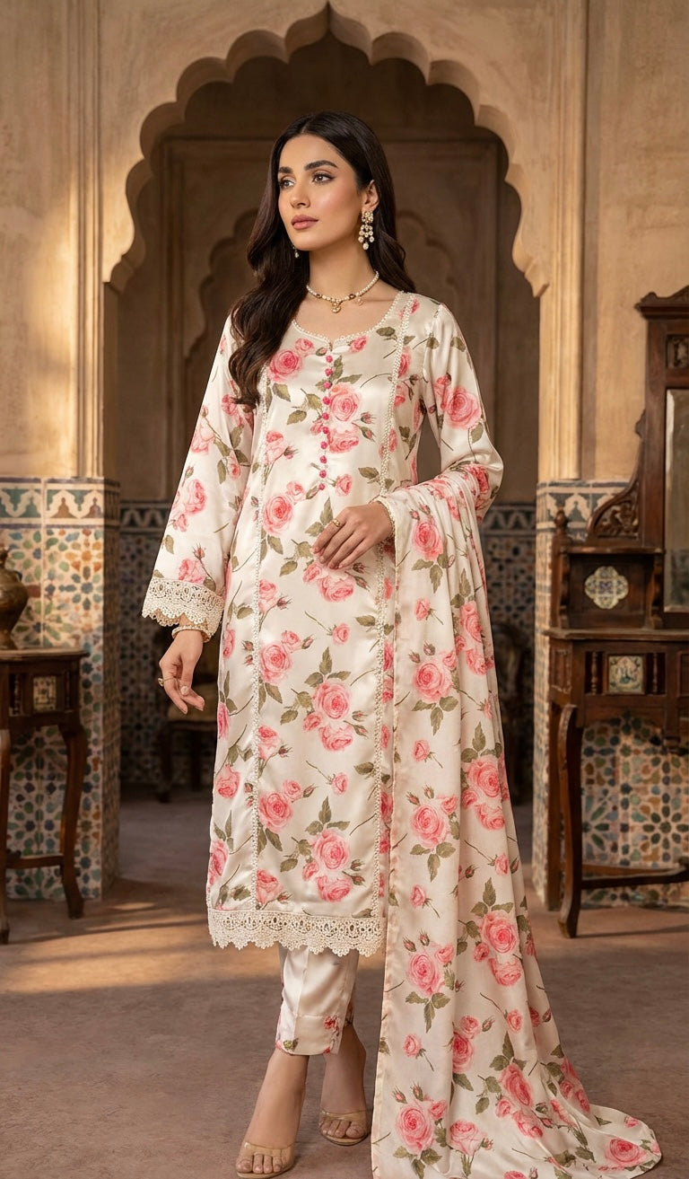Silk Suit Rose Pink