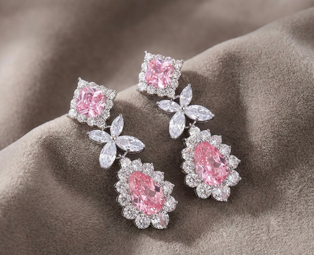 Pink Zircon Earrings