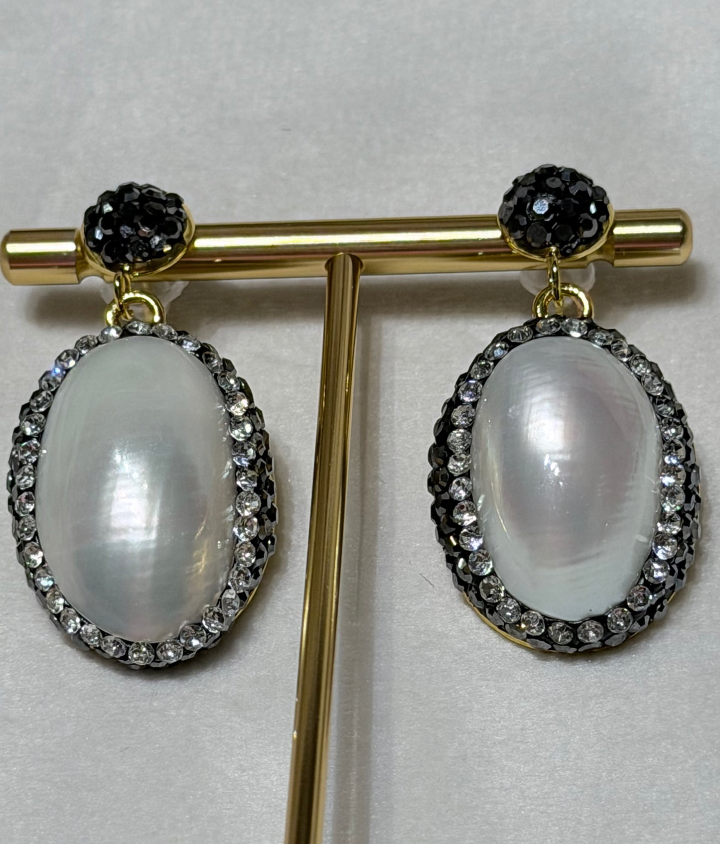 Baroque Pearl Earrings Black