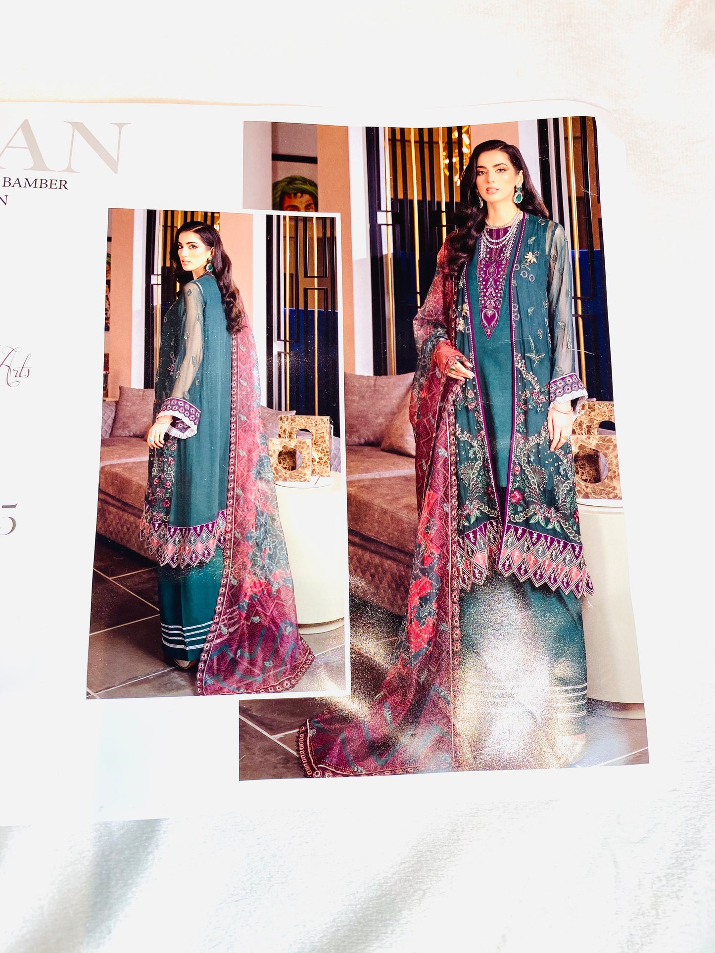 Unstitched Jannan Riyaz Arts Chiffon Embroidered Suit