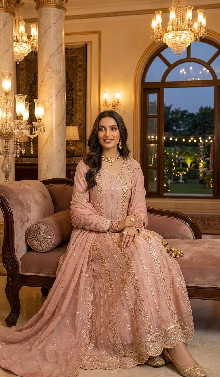 Angrakha Outfit Pink