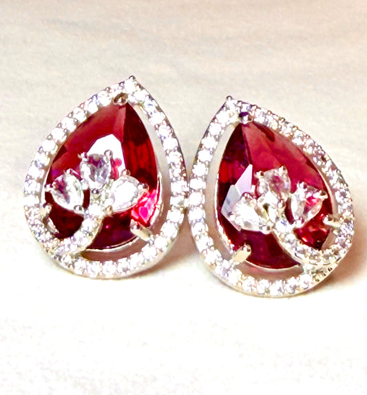 AD Peardrop Crystal Stud Earrings