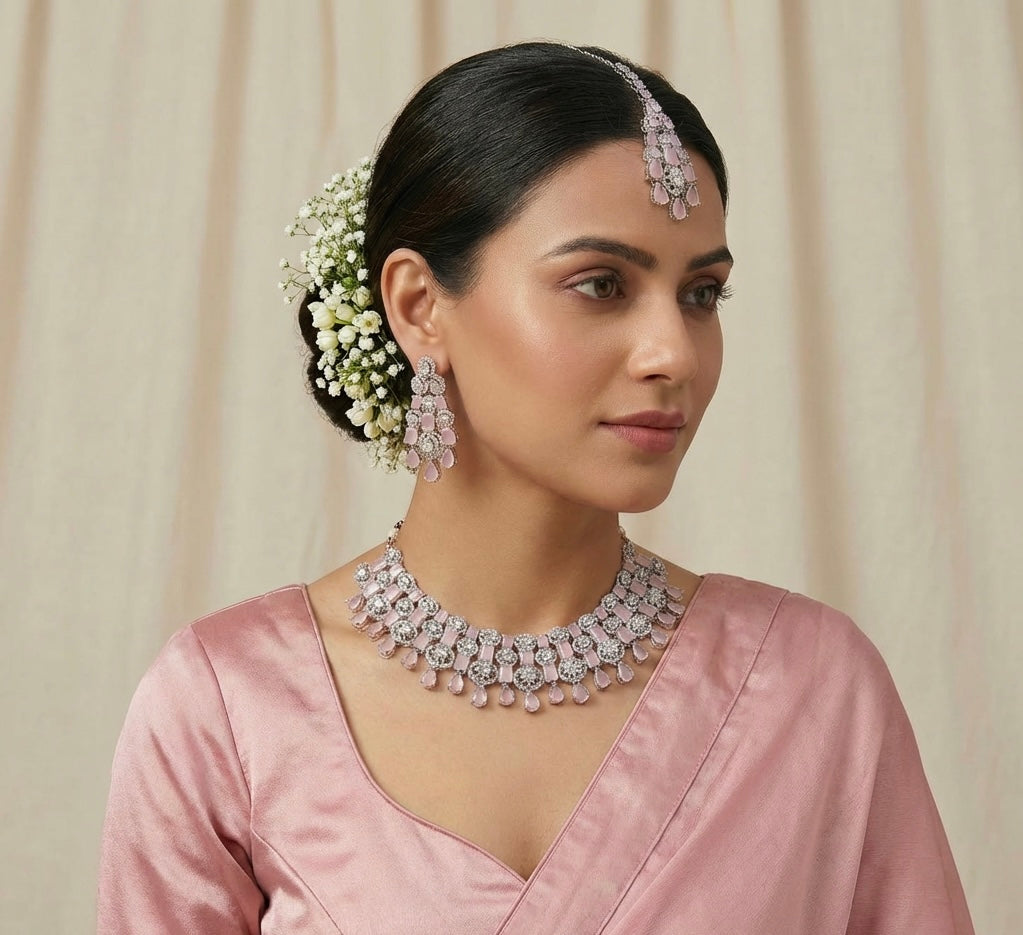 Pink Square Stone 3 Piece Set