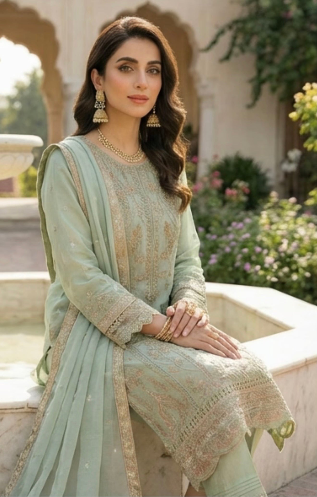 Mint Chiffon Suit