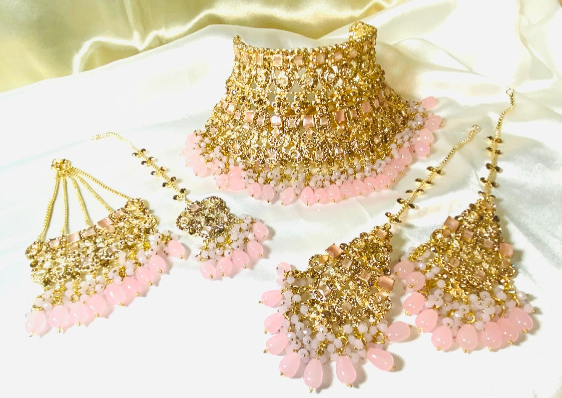 Collar Set Pink & Gold