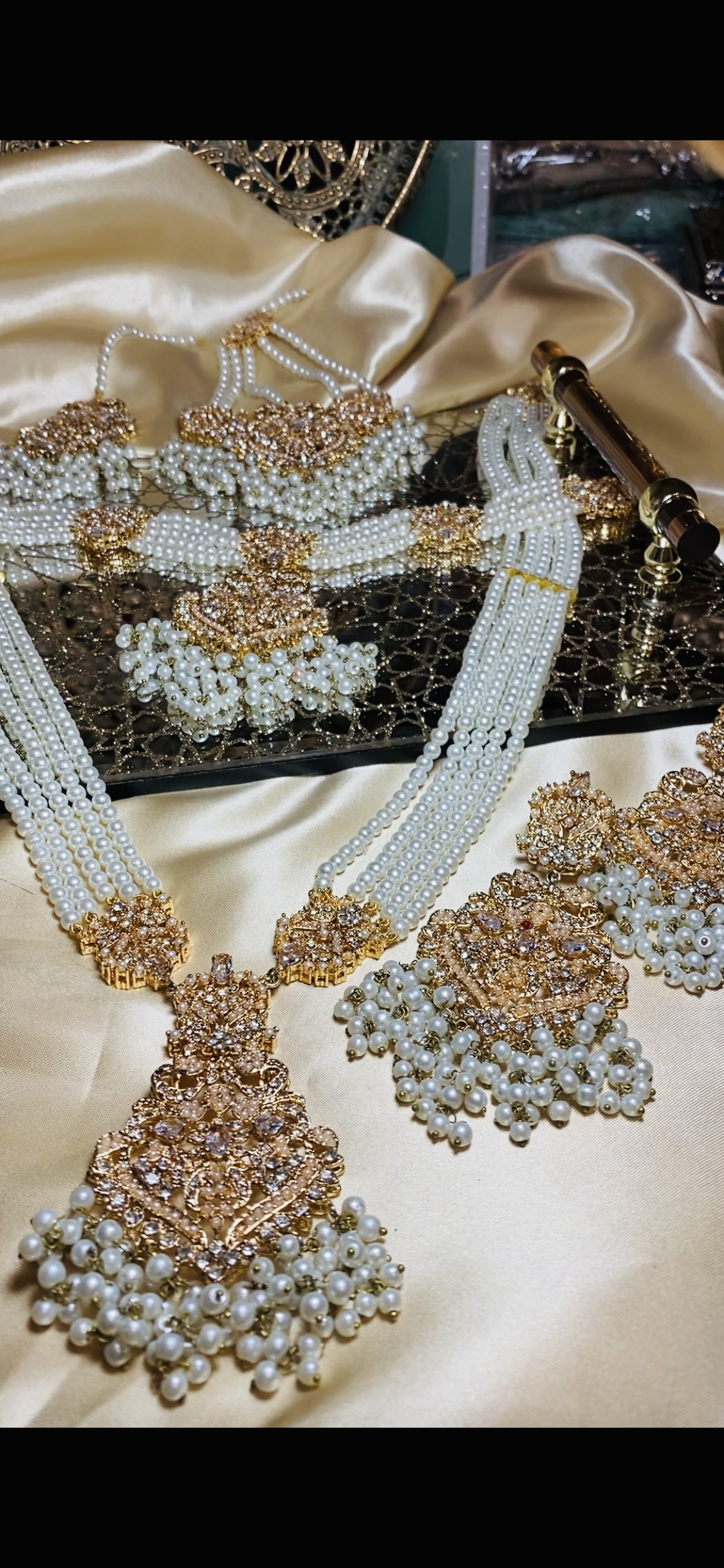 Pearl Double Necklace 5 Piece Set
