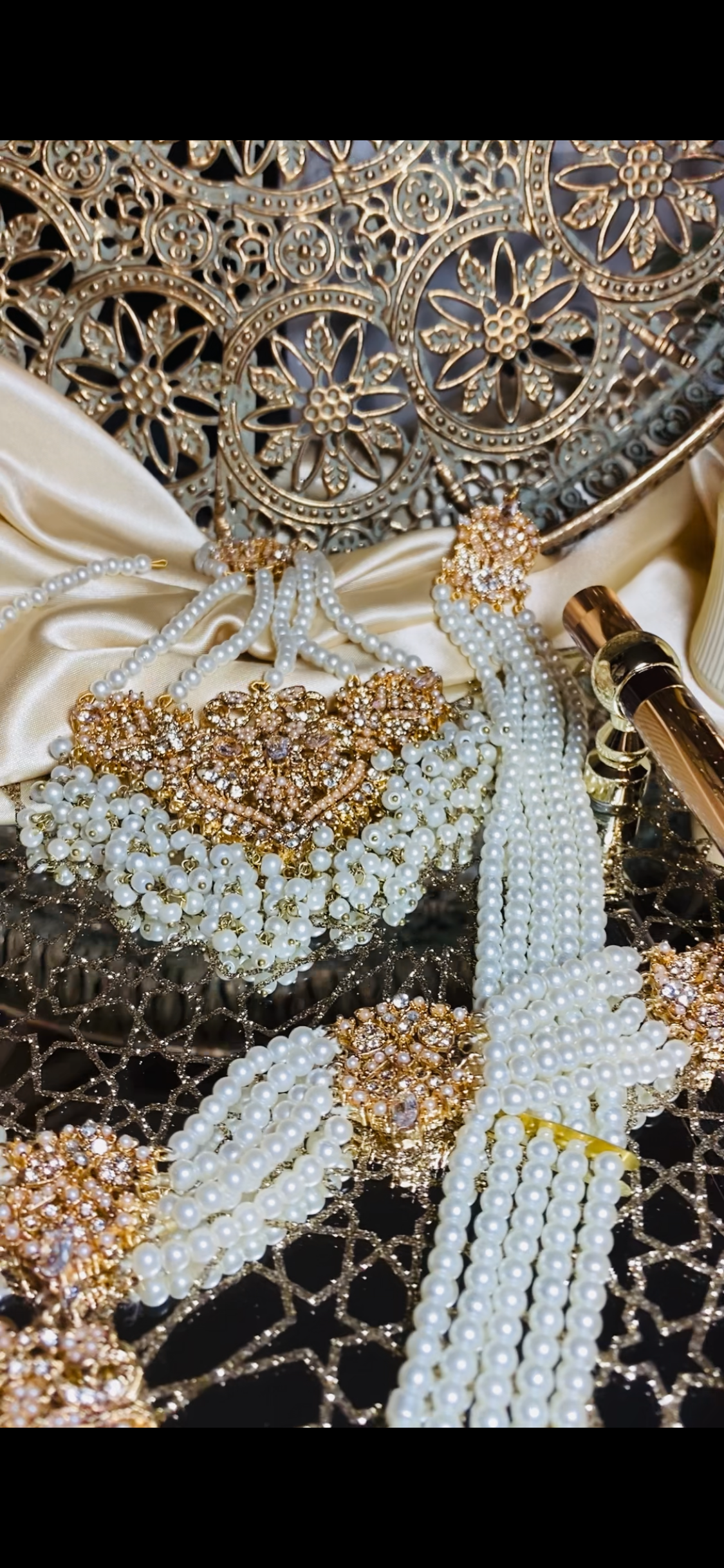 Pearl Double Necklace 5 Piece Set