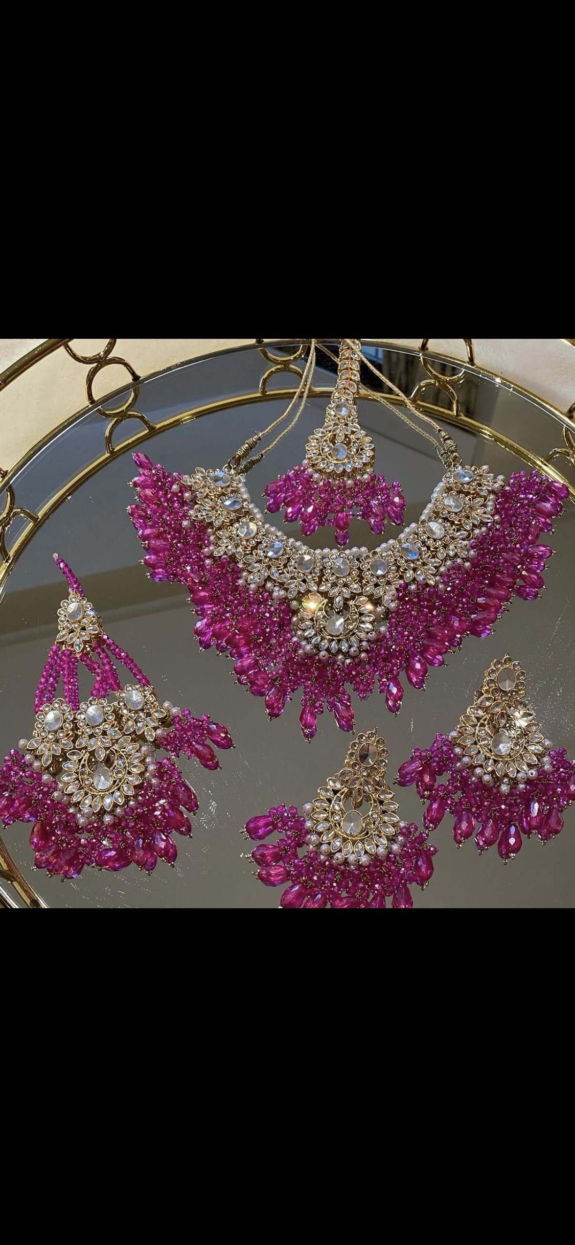 Fuchsia Pink & Gold 4 Piece Set