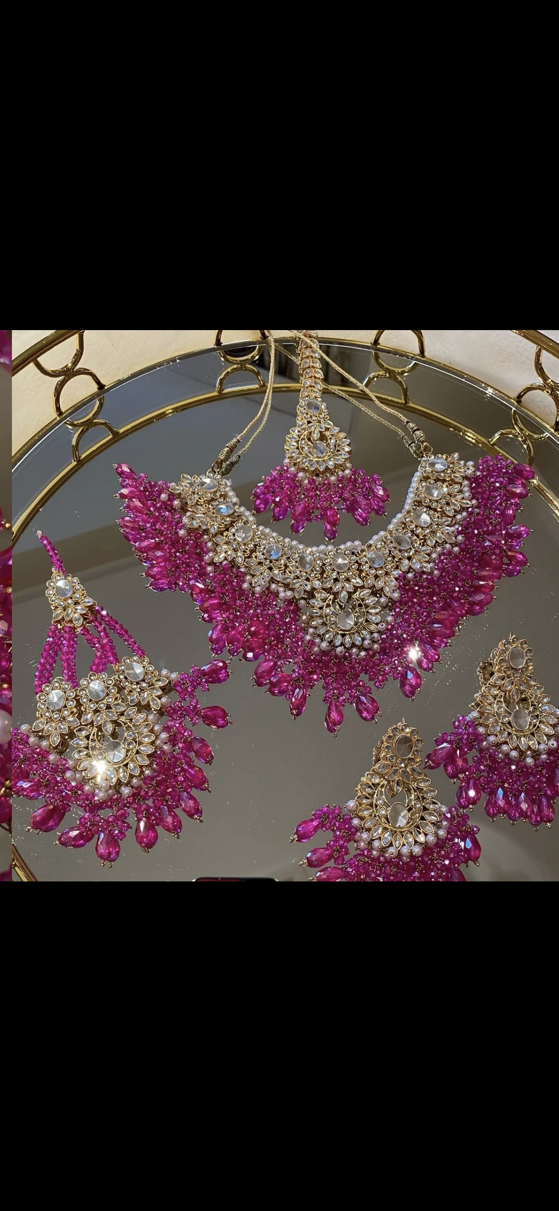 Fuchsia Pink & Gold 4 Piece Set