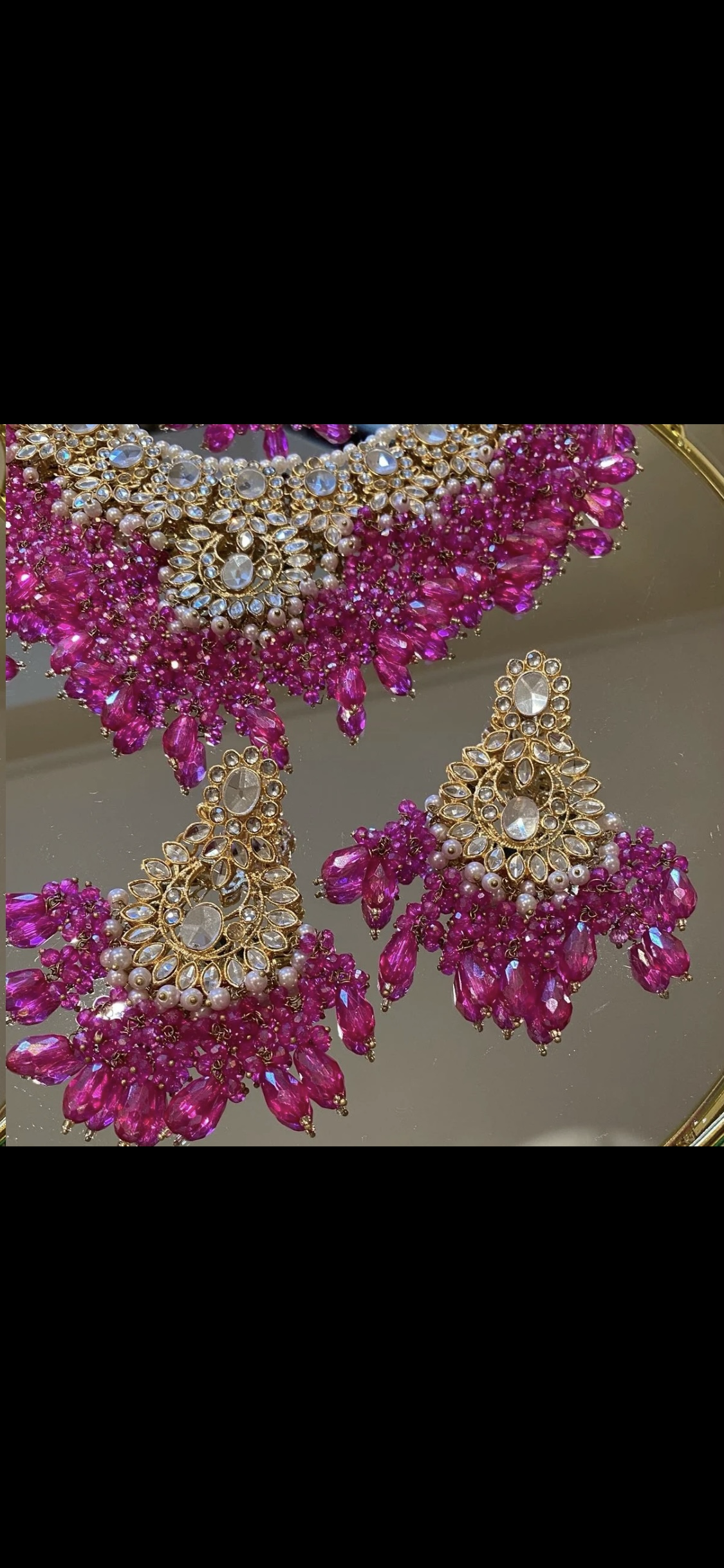 Fuchsia Pink & Gold 4 Piece Set