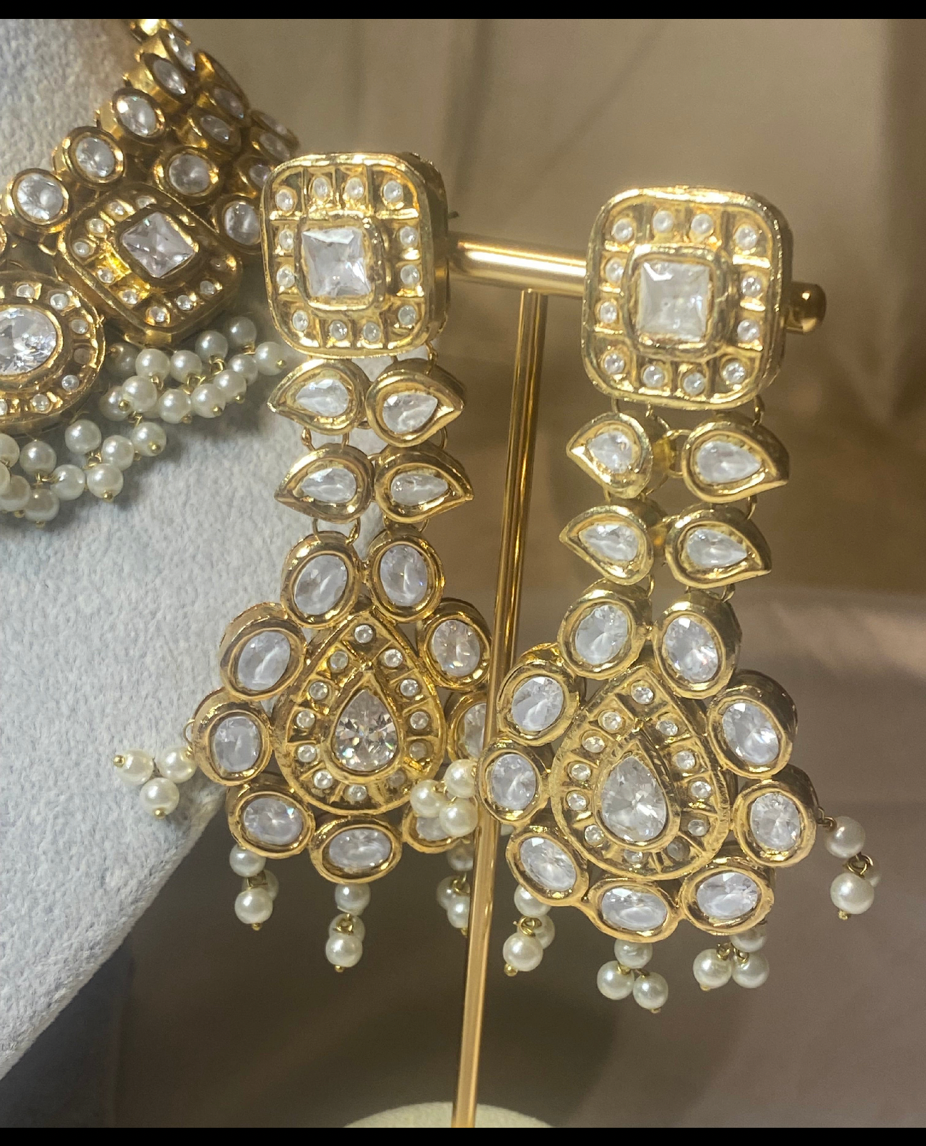 Gold Plated Kundan Earrings