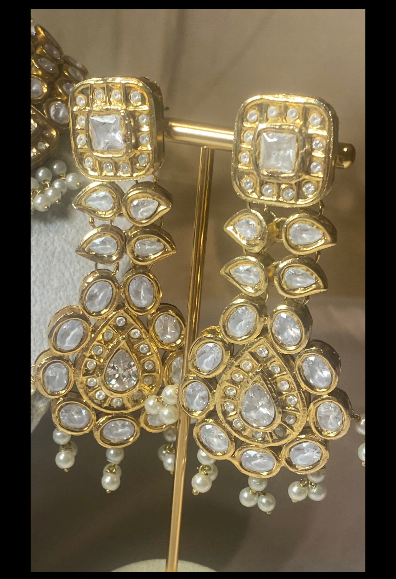 Gold Plated Kundan Earrings
