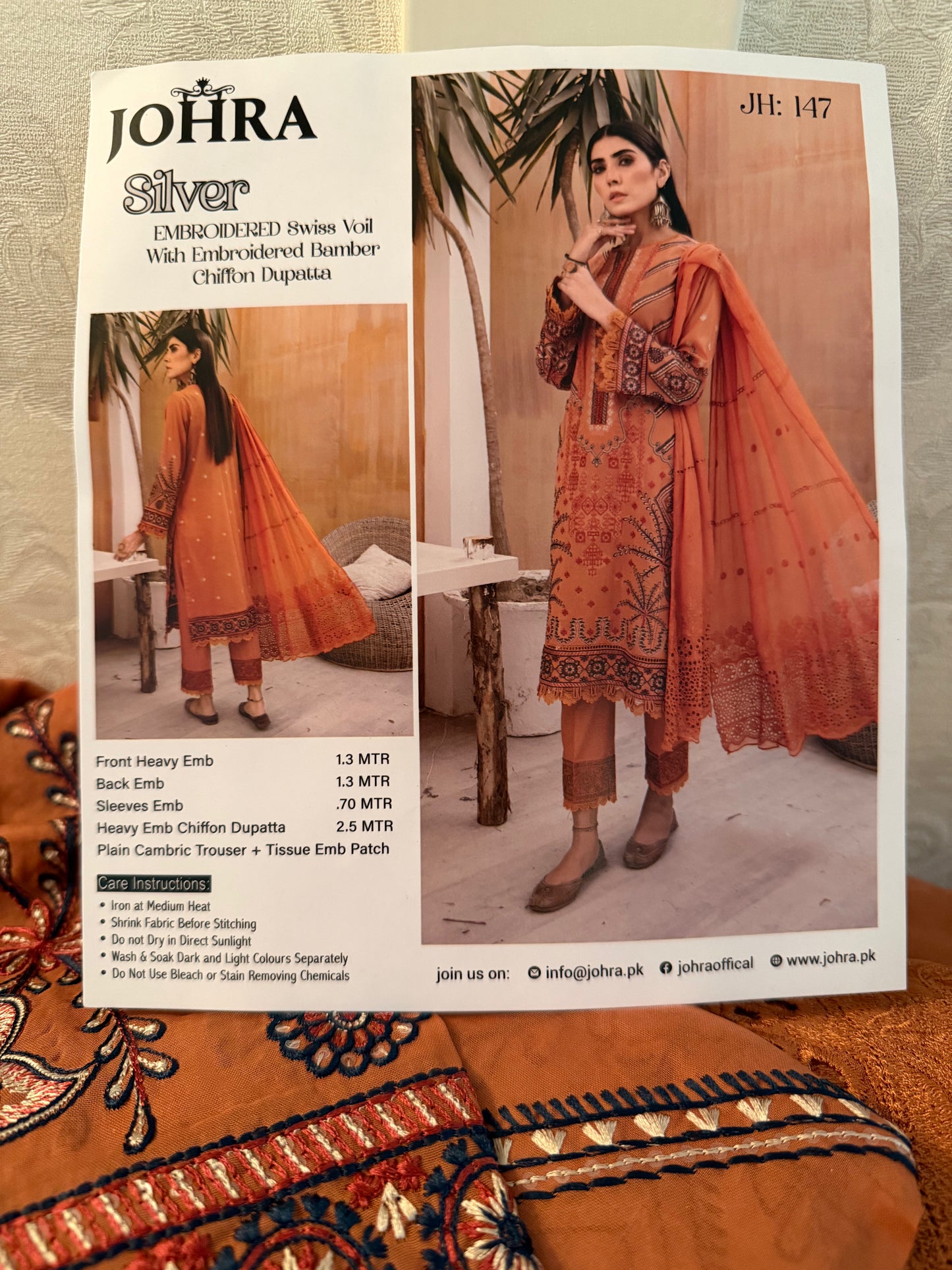 Johra Swiss Voil Suit. Unstitched