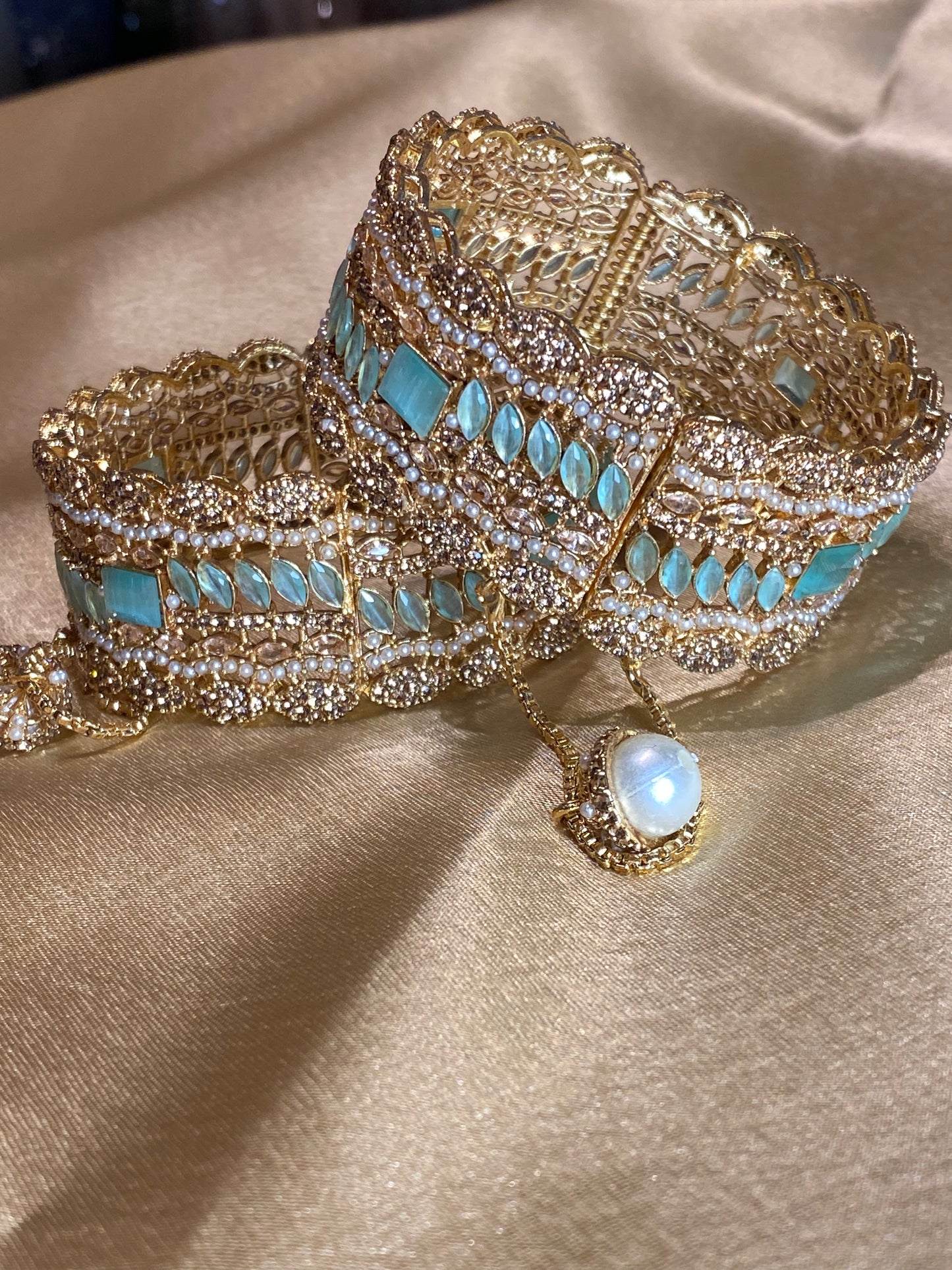 Mint & Gold Openable Bangle Set